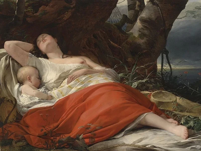1803-Friedrich von Amerling - Pescatrice addormentata 1834